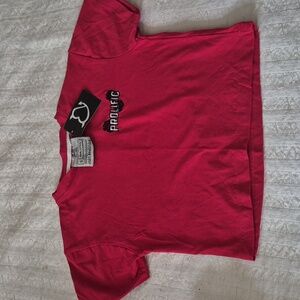 new PROLIFIC CLOTHING embroidered Crop Top Jrs S Red T-shirt